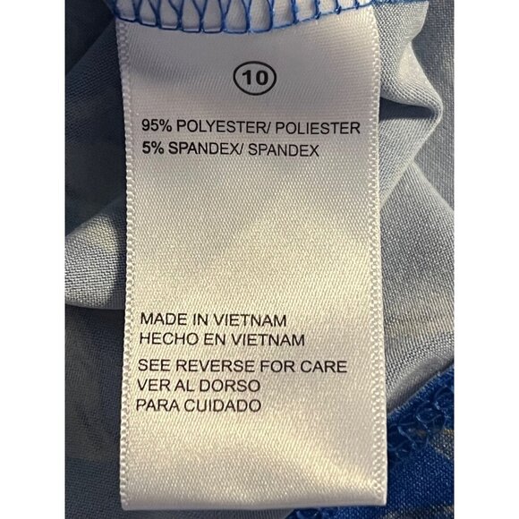 Shelby & Palmer Women Dress Size 10 Blue Floral Short Sleeve Drape Ruffle NWT Ne - Picture 9 of 10